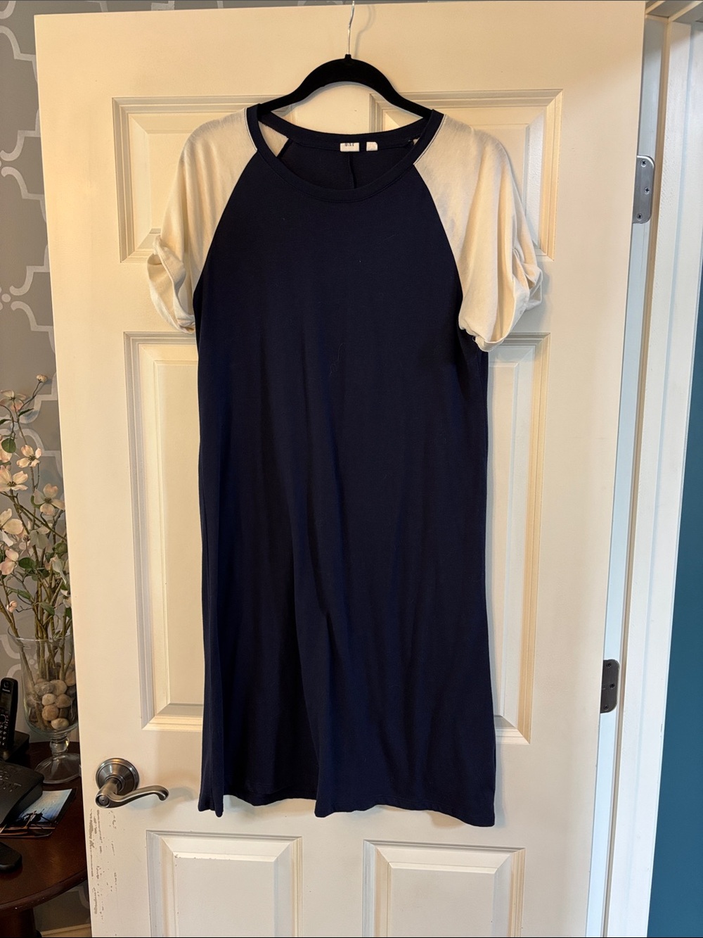 GAP Navy Dress with Cream Raglan Sleeves